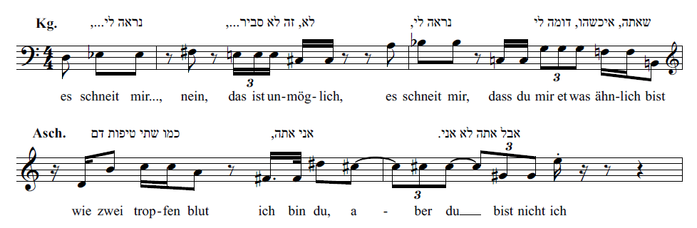 Example 1: The King and Ashmedai, Act 1, Scene 4, Bars 252-256