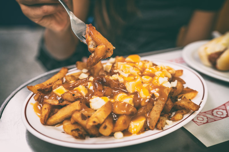 Poutine in a diner.