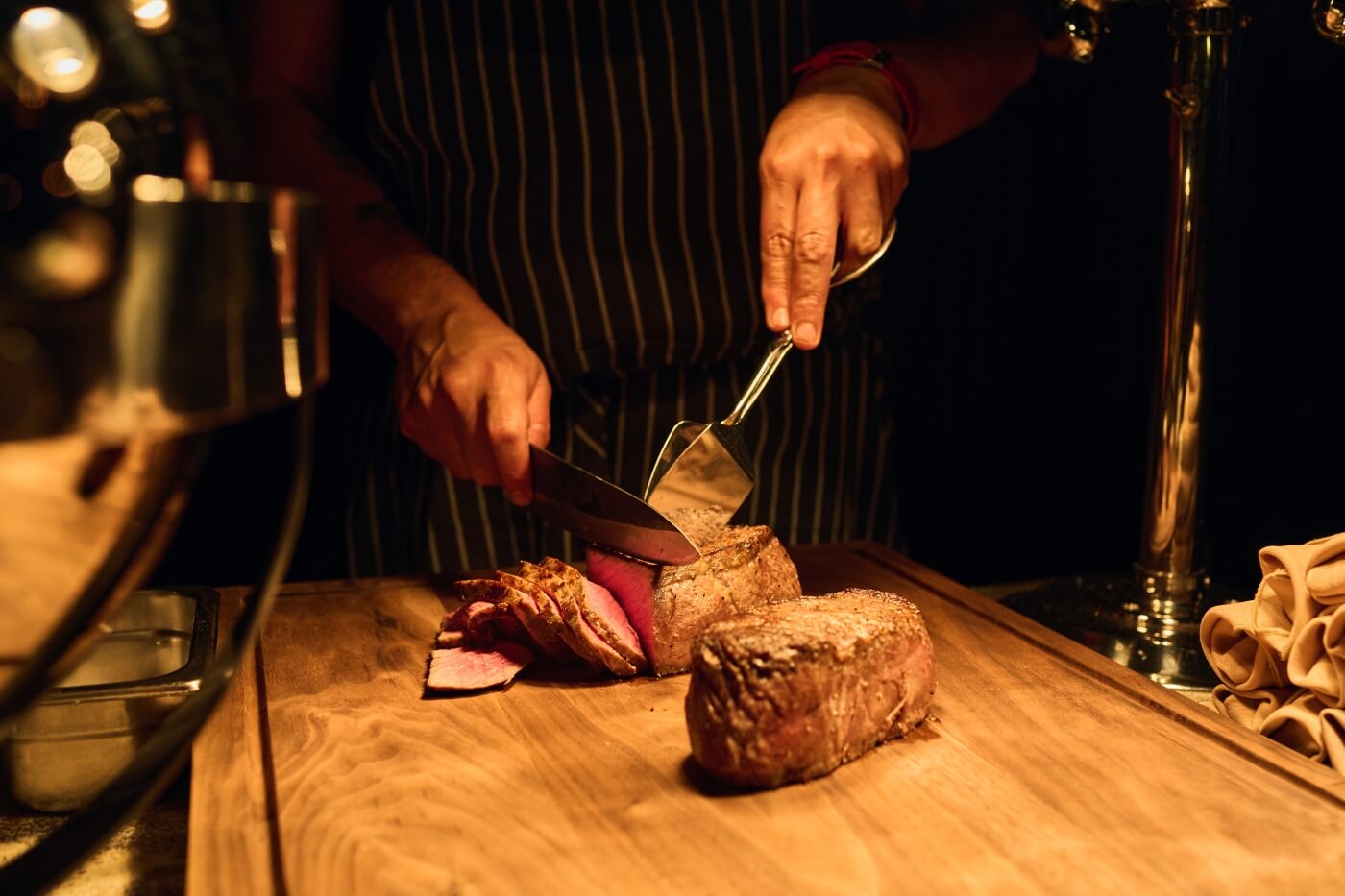 meat being cut