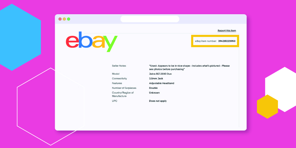 The eBay item number explained
