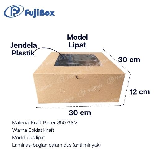 FUJIBOX KRAFT | BROWN KRAFT 30 x 30 x 12 | DUS ANTI MINYAK