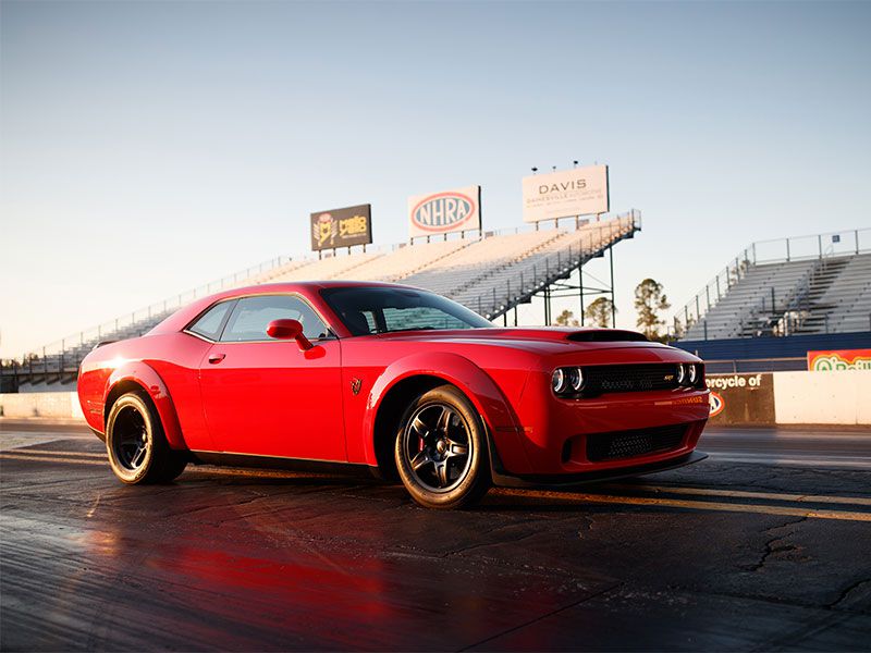 2018 Dodge Demon exterior profile at dragstrip ・  Photo by Dodge 