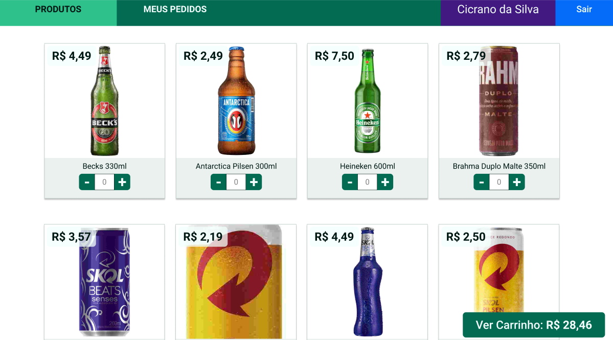 Imagem da sessão Client / Área de Produtos