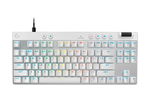 Imagem do produto Teclado Mecânico Gamer com fio Logitech G Pro X TKL Rapid Switch Brown Tactile - Branco em Fast Shop