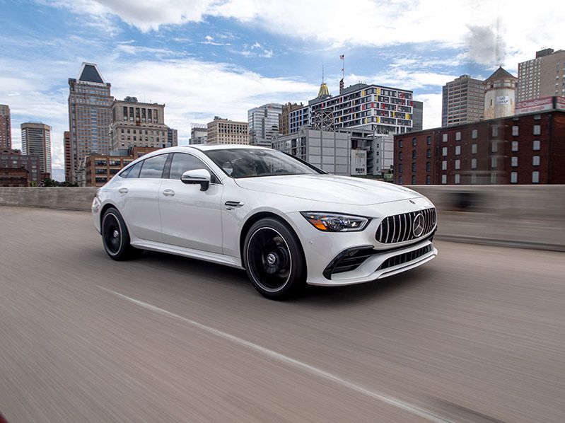 2020 Mercedes AMG GT53 front three quarter ・  Photo by Mercedes-AMG