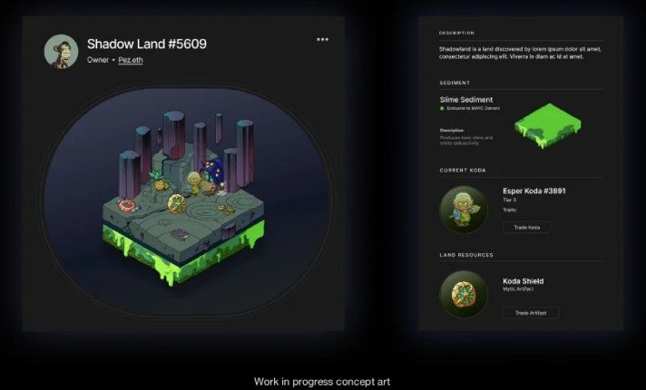 So könnten die Landparzellen in Yuga Labs' "MetaRPG" aussehen