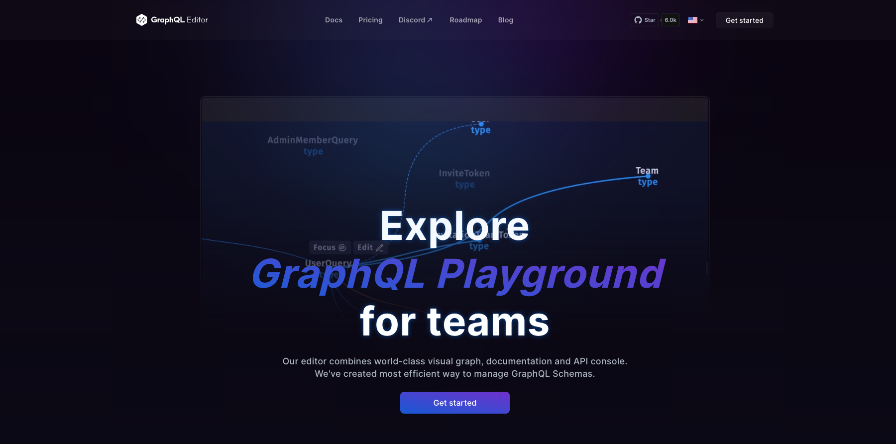 GraphQL Editor homepage