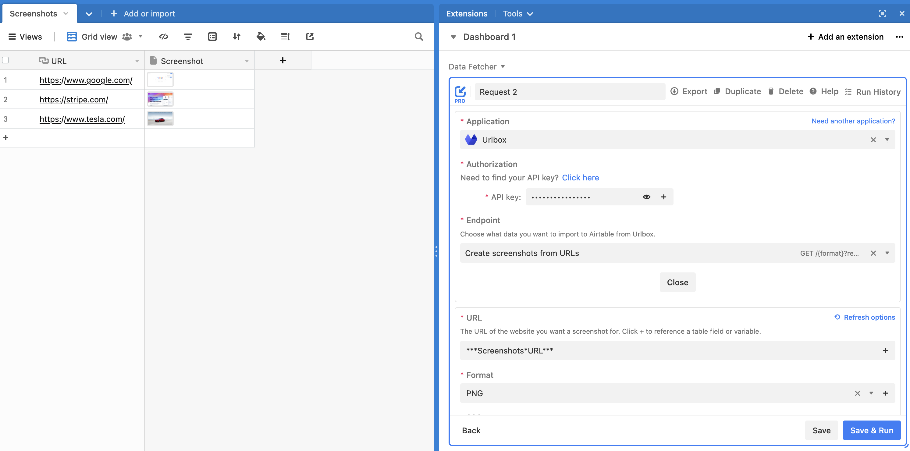 Data Fetcher Urlbox Integration