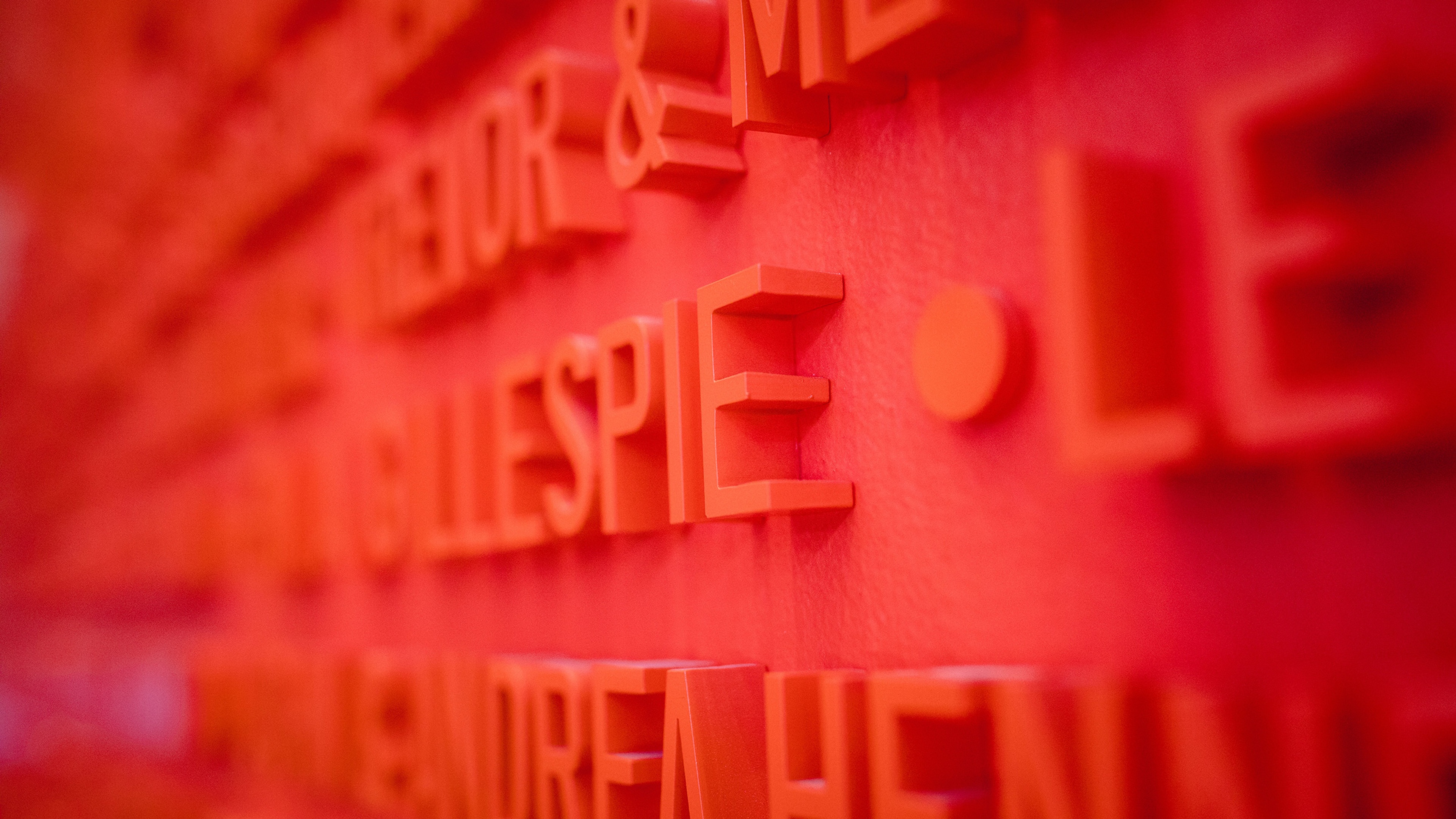 3D type on a wall