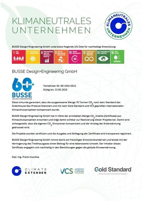 Zertifikat Klimaneutrales Unternehmen