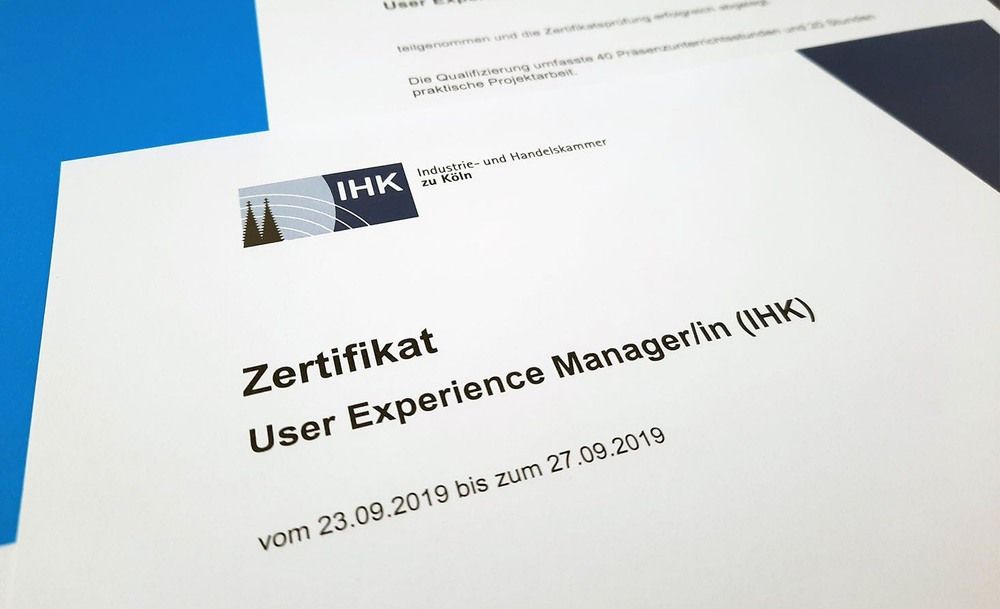 User Experience Manager certificate