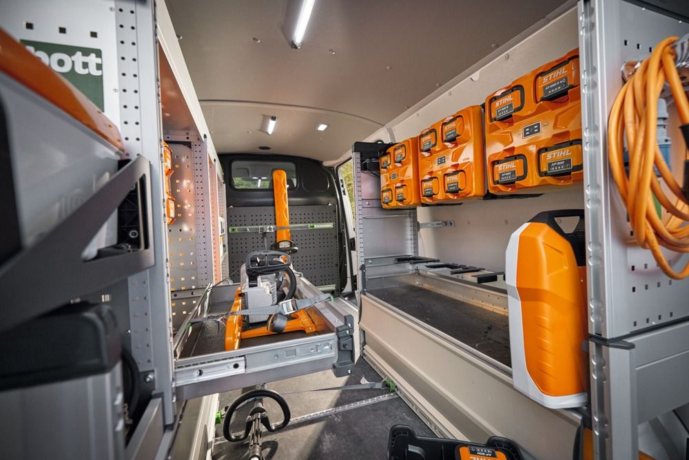 Stihl batteries in the transporter