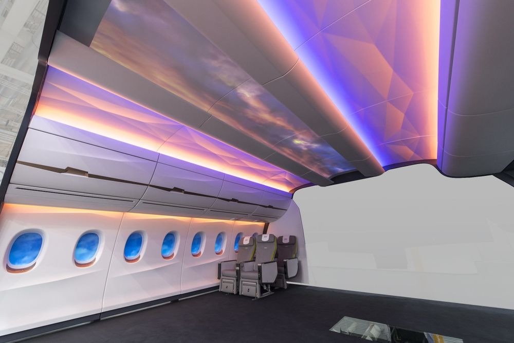Diehl aircraft cabin colorful luminous ceiling