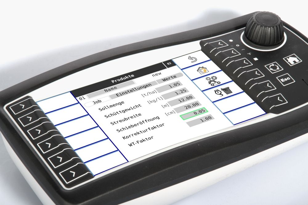Streumaster ISOBUS control system Menu Products