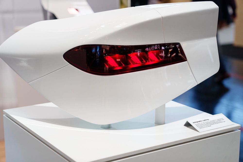 Holographic tail light of a car