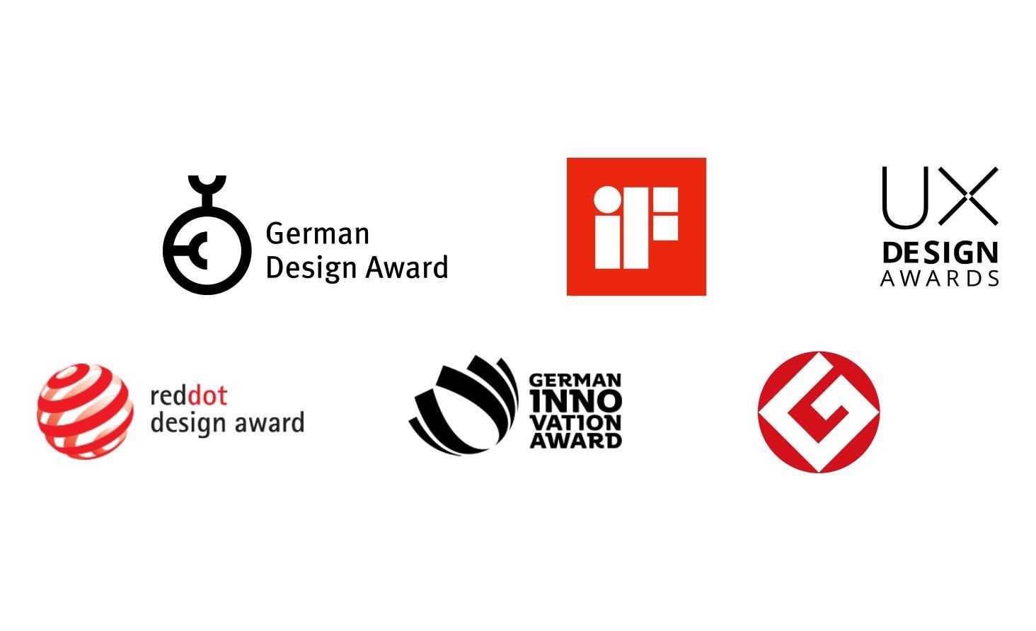 Logos of various design awards