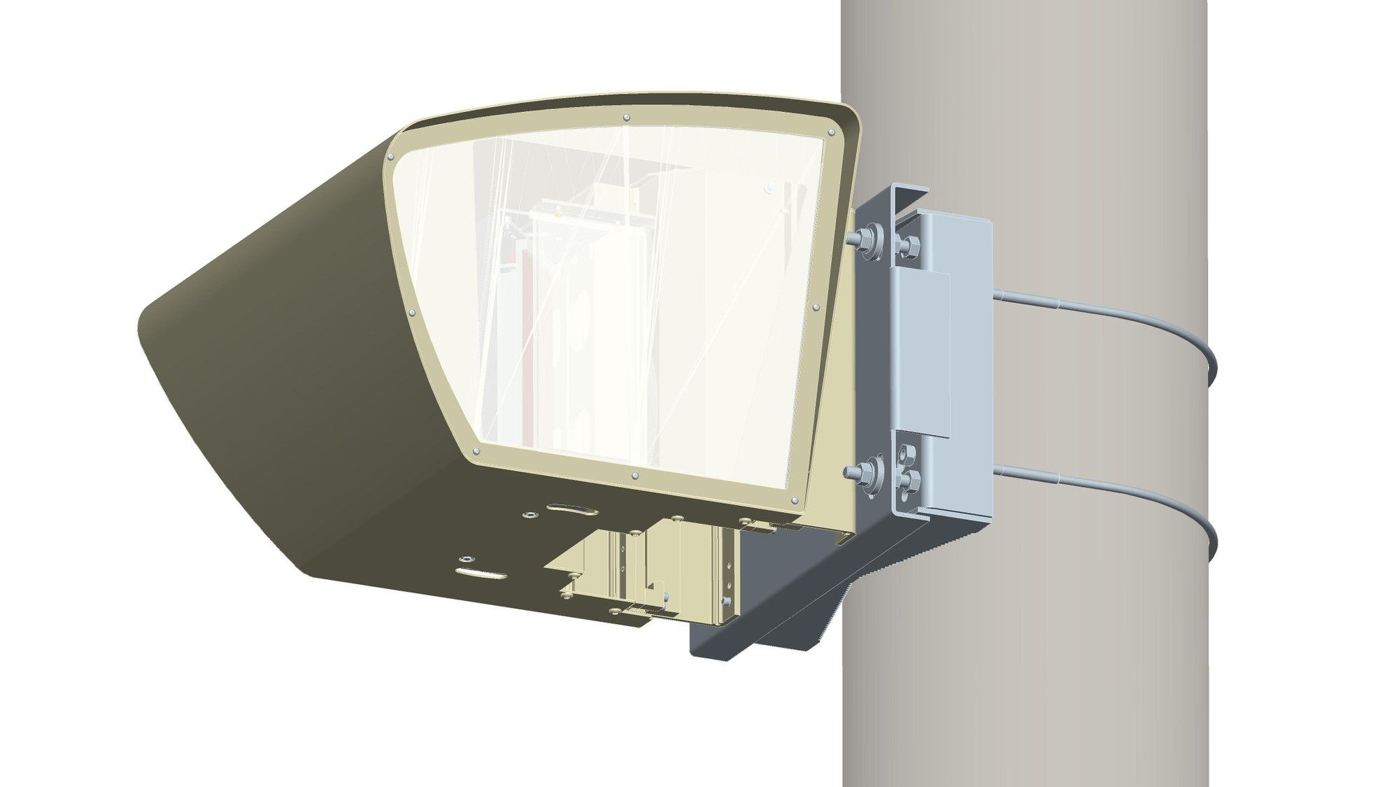 Antenna housing with reflector/lens unit