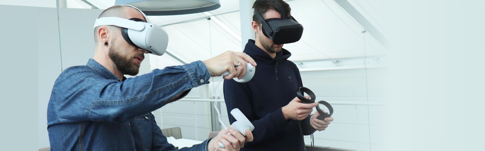 VR glasses are used by two people