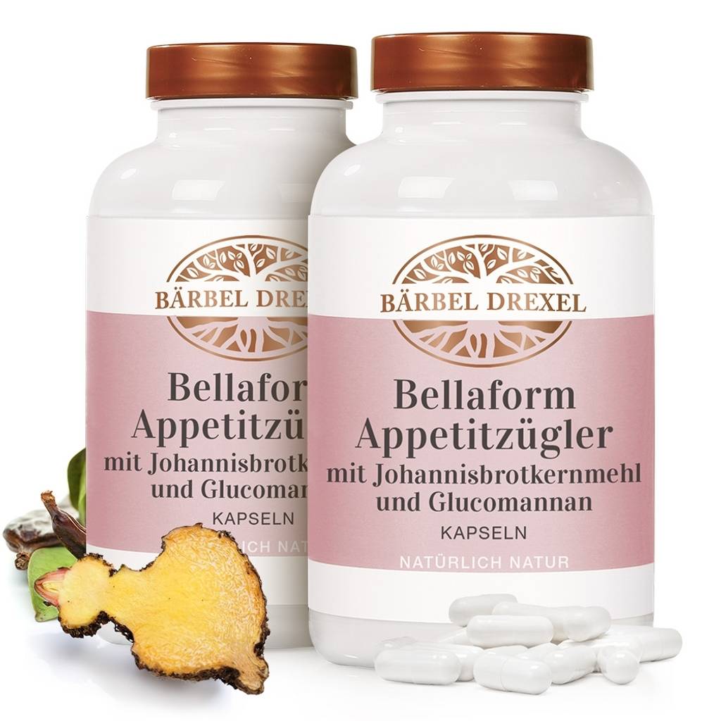 Duo Bellaform Appetitzügler mit Johannisbrotkernmehl und Glucomannan Kapseln 2x 158 g