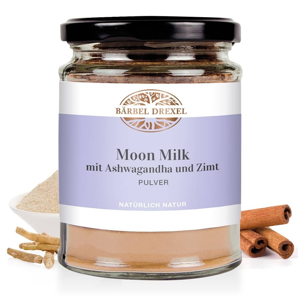 Moon Milk mit Ashwagandha und Zimt Pulver