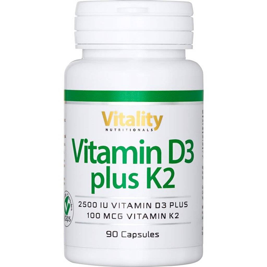 Vitamin D3 2500 plus K2 100 - 90 kapsler - quantity-1