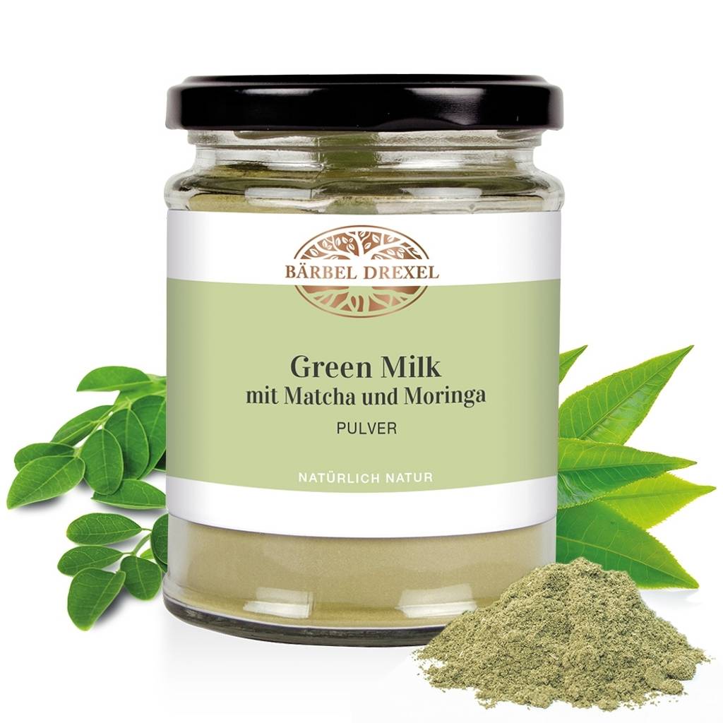 Green Milk mit Matcha und Moringa Pulver, 120g