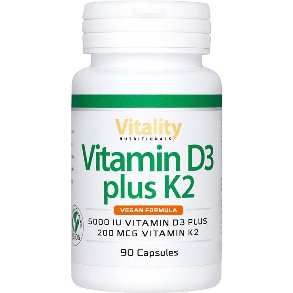 Vitamin D3 5000 IU plus K2 200 mcg VEGAN - 90  Capsules