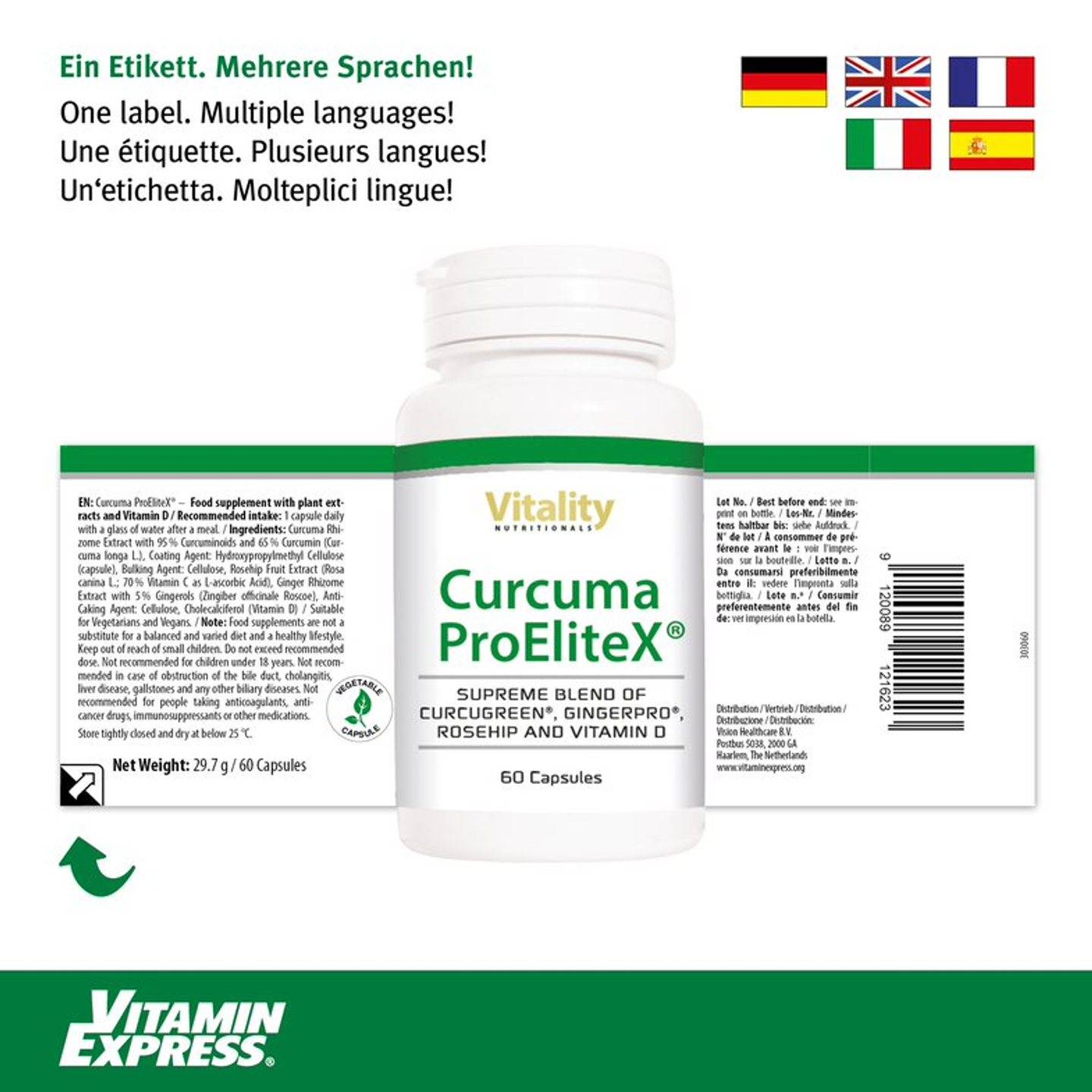 Acquista Curcuma ProEliteX® in capsule - VitaminExpress Shop