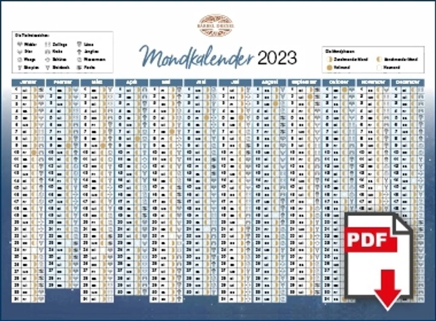 Mondkalender 2024 PDF Download