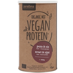 Veganer Proteinshake Reis-Erbsenprotein Waldbeere Acai Bio