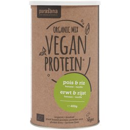 Veganer Proteinshake Reis-Ersbenprotein Banane-Vanille Bio