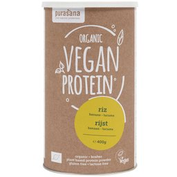 Veganer Proteinshake Reisprotein Banane-Lucuma Bio
