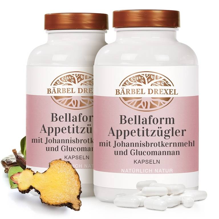 Bellaform Appetitzügler mit Johannisbrotkernmehl und Glucomannan Kapseln