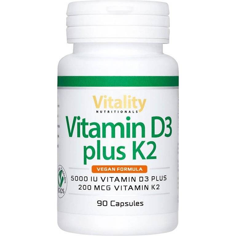 Vitamin D3 5000 IE plus K2 200 mcg MK7 VEGAN