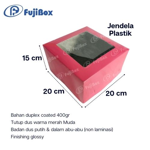 FUJIBOX DUS TART | TART PINK 20 x 20 x 15 |  TART TINGGI 15 cm