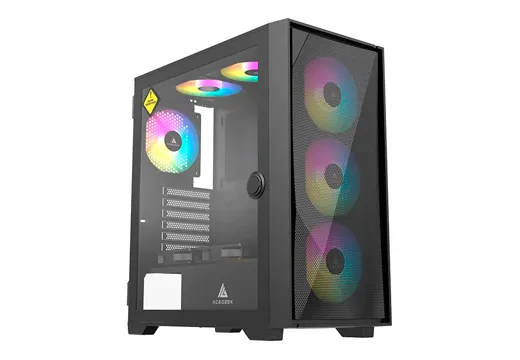 Imagem do produto Gabinete Gamer Acegeek Striker A411 Mesh, Mid-Tower, Lateral de Vidro, Preto, AG-STRIKER-A411-BK em Amazon