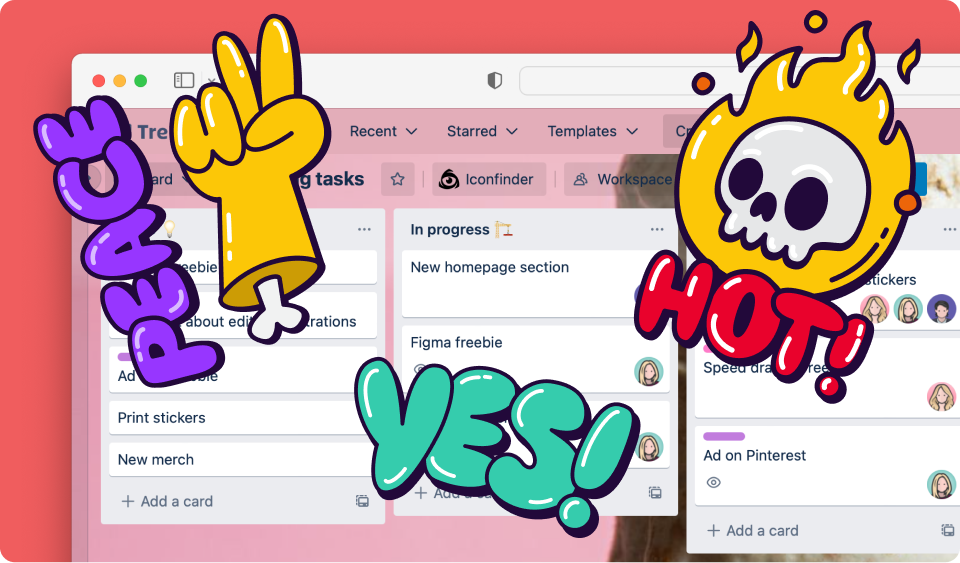 How to add stickers to Trello