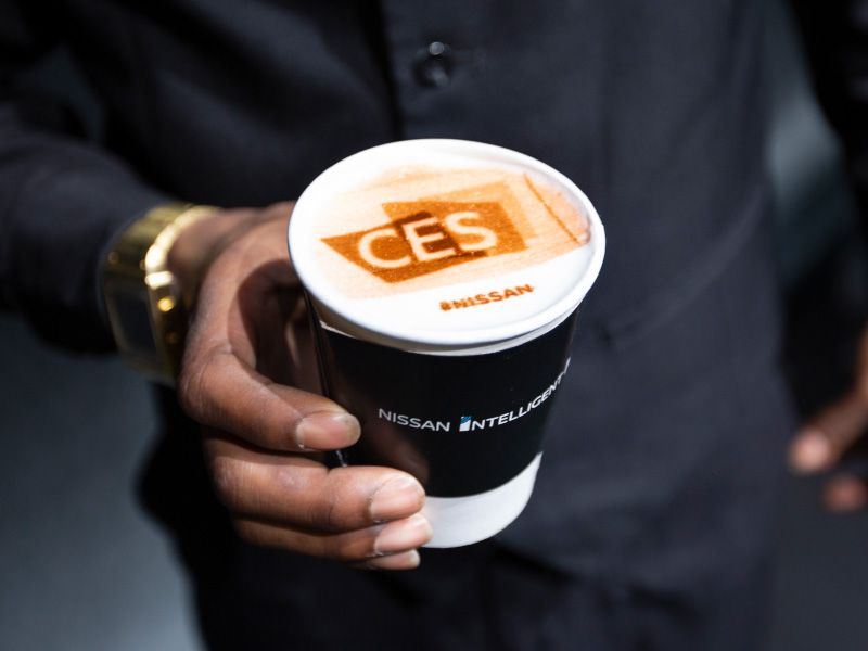 AutoWeb 2019 CES Nissan Leaf Coffee ・  Photo by Nissan 