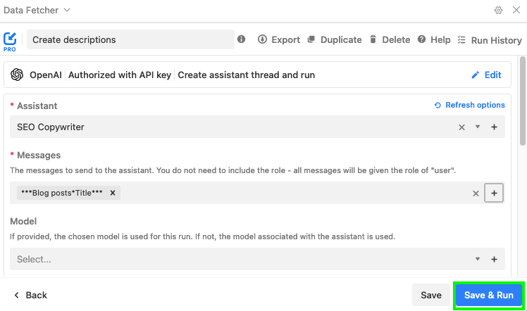 Use the OpenAI Assistants API in Airtable with No-Code (Integration)