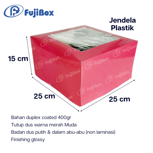 FUJIBOX DUS TART | TART PINK 25 x 25 x 15 |  TART TINGGI 15 cm