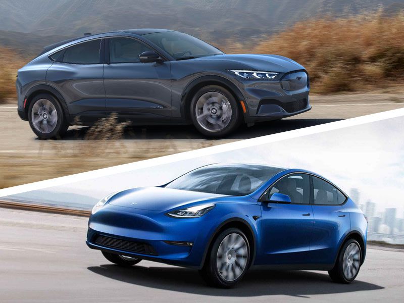 20121 Mustang Mach E vs Tesla Model Y ・  Photo by Ford / Tesla