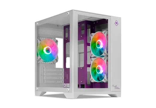 Imagem do produto Gabinete Gamer Mancer CV100 Purple Edition ARGB Lateral De Vidro Branco MCR-CV100-PEW em Mercado Livre