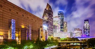 Skyline view of downtown Houston Texas