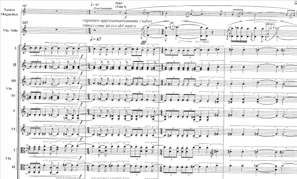 דוגמה 3.ג.: אוליברו, מנגינת "פרמאנה" והמדריגל (תיבות 140-107)