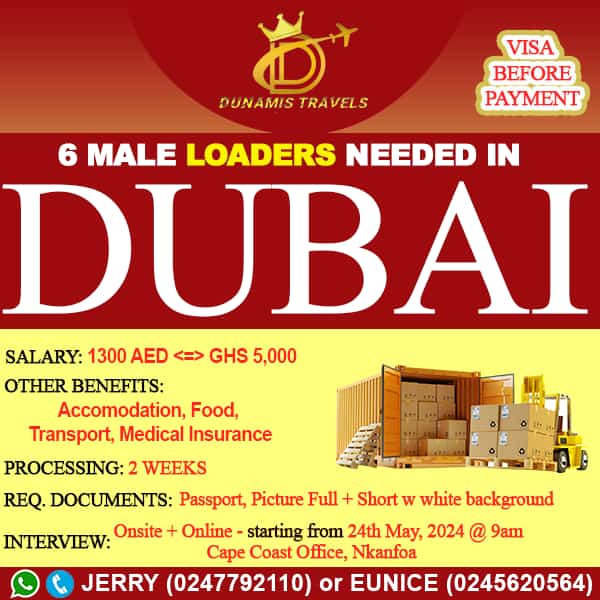 6 Male Loaders needed in UAE