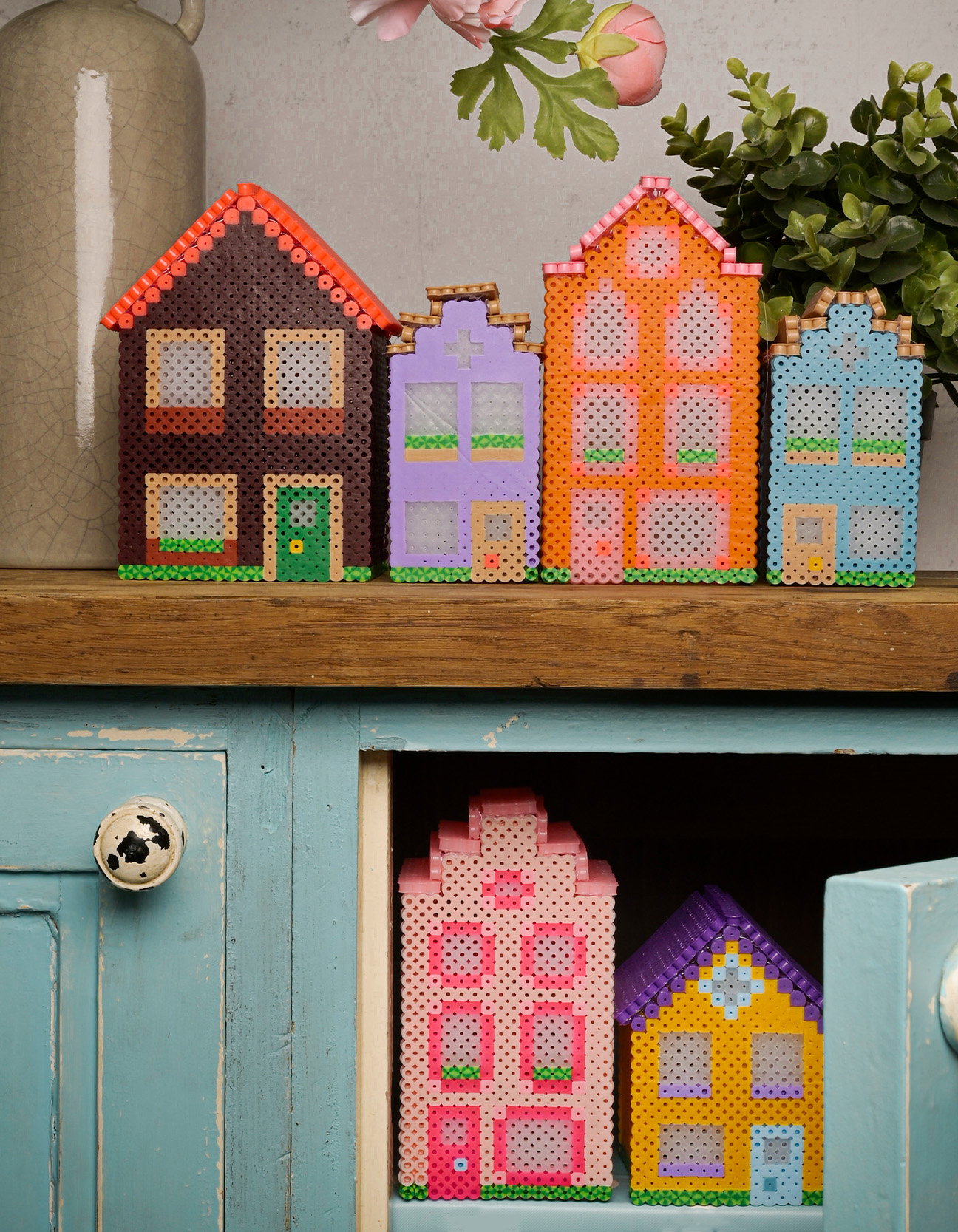 DIY: Assemble 3D Perler Bead Houses