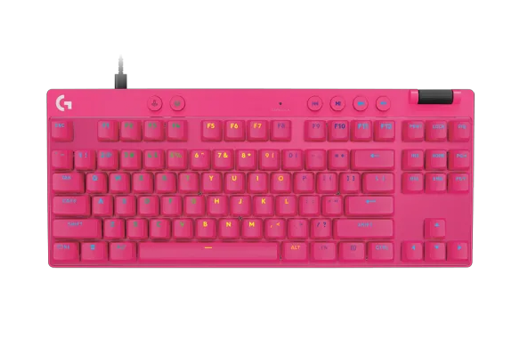 Imagem do produto Teclado Mecânico Gamer com fio Logitech G Pro X TKL Rapid Switch Brown Tactile - Rosa em Fast Shop