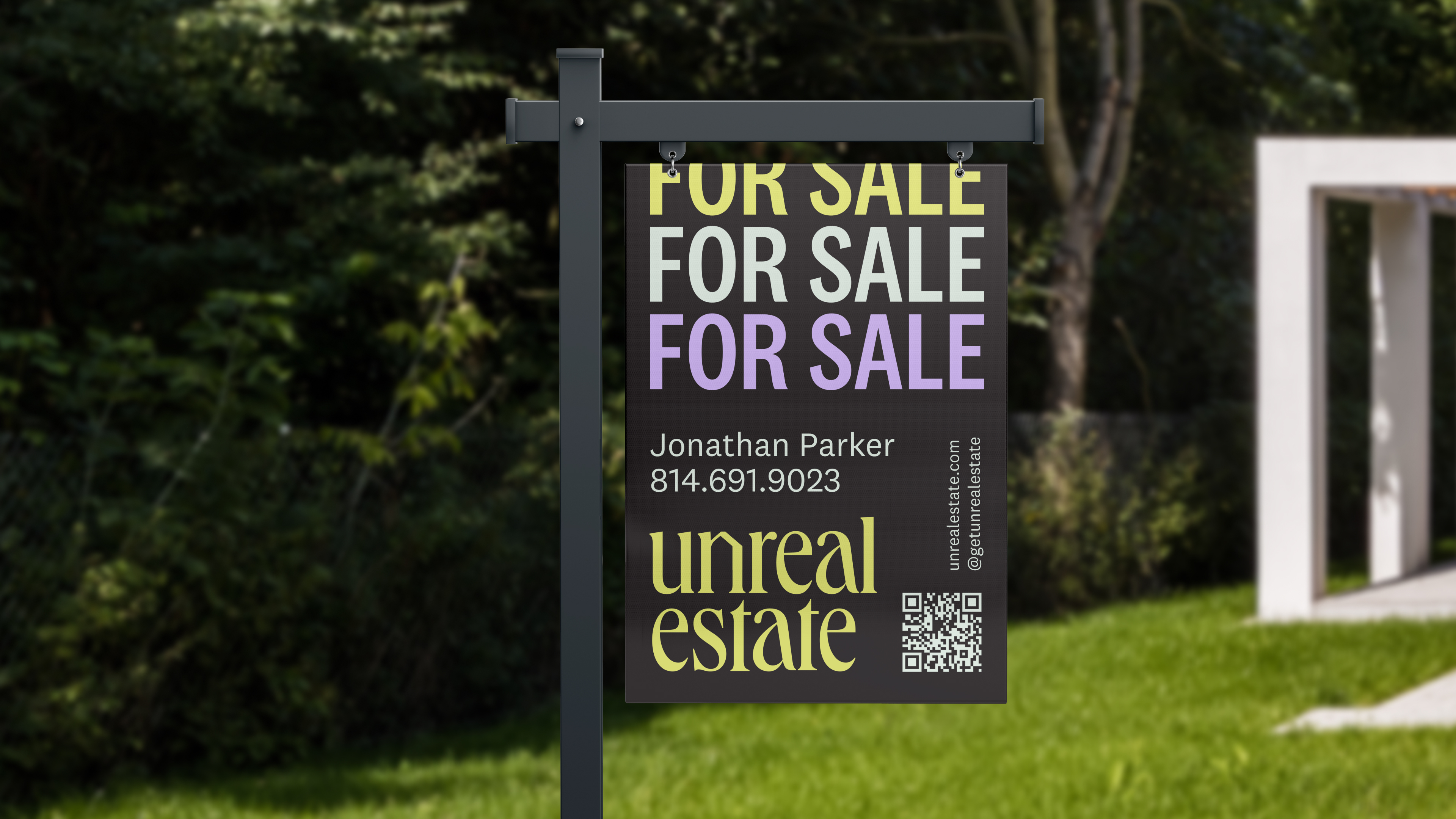 Unreal Estate for sale sign in yard