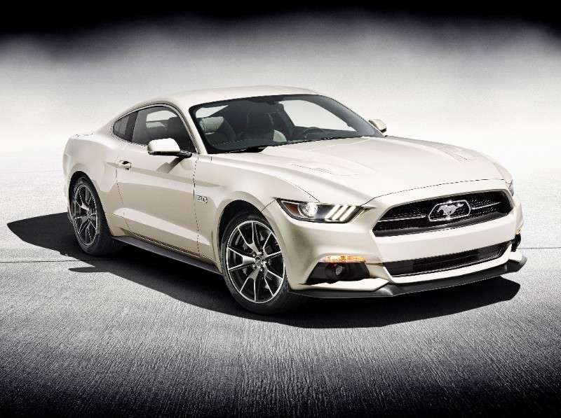 white ford mustang 50th edition 