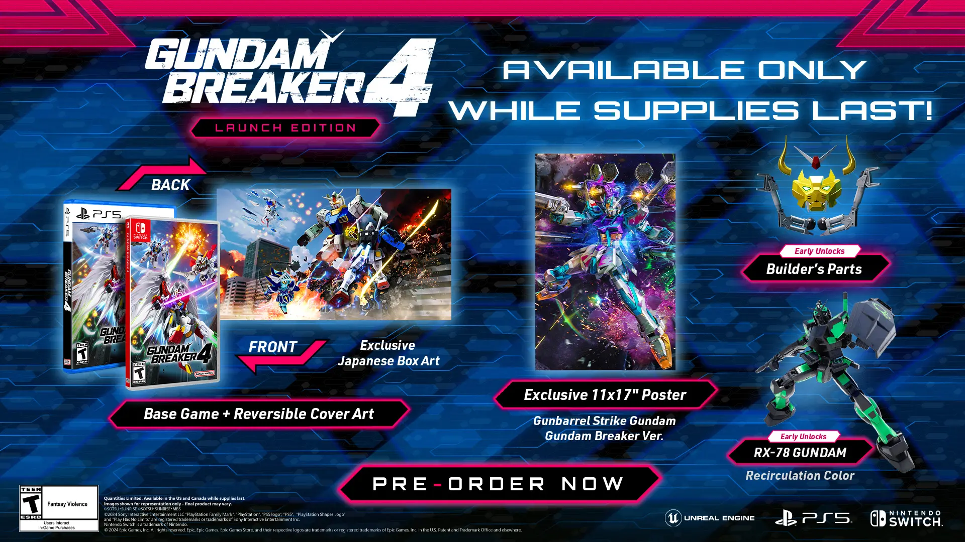 GUNDAM BREAKER 4 Launch Edition items